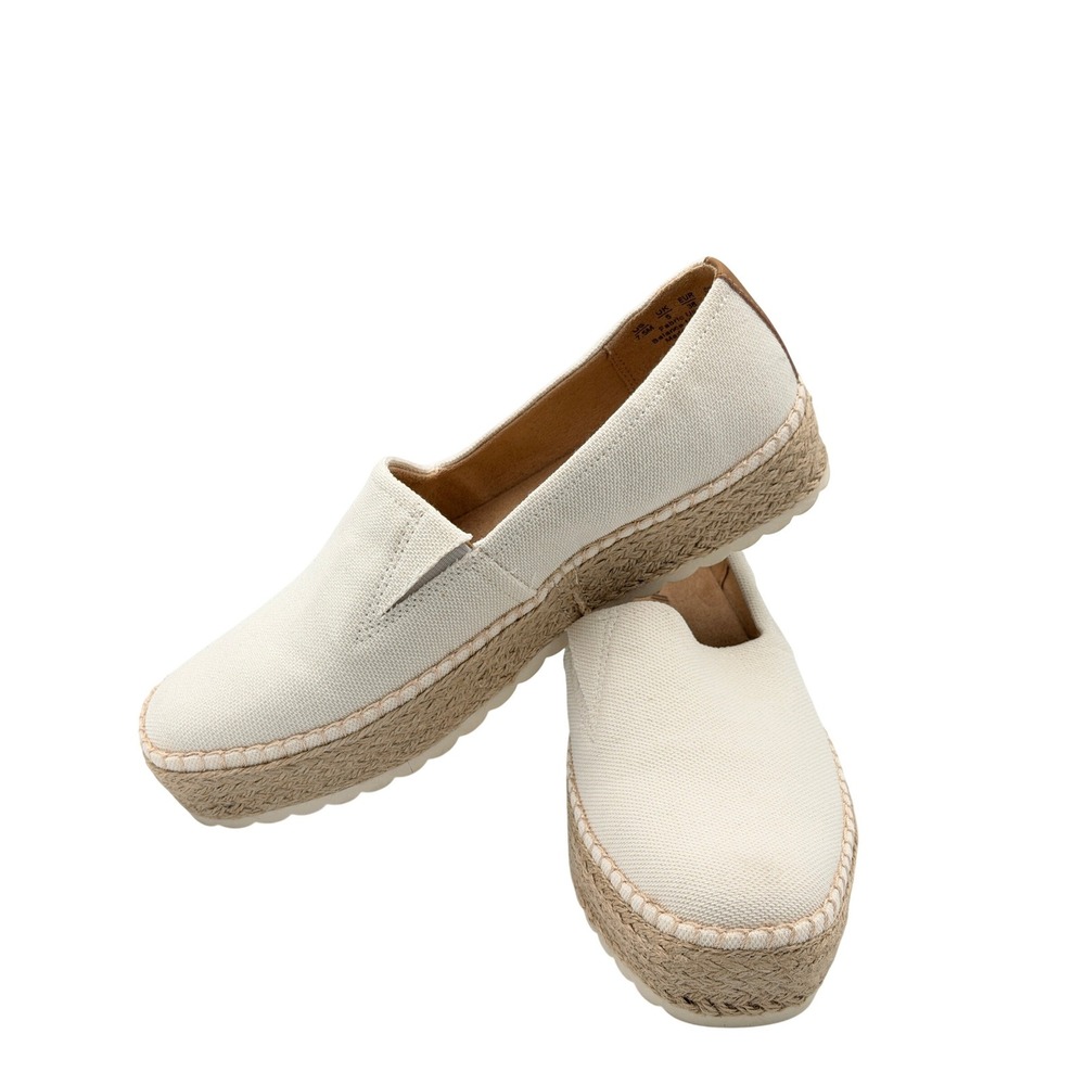 Dr. Scholl's Cream‎ Canvas Espadrille Spring Loafer Slip-on Women's 7.5 M Jute - Picture 2 of 14
